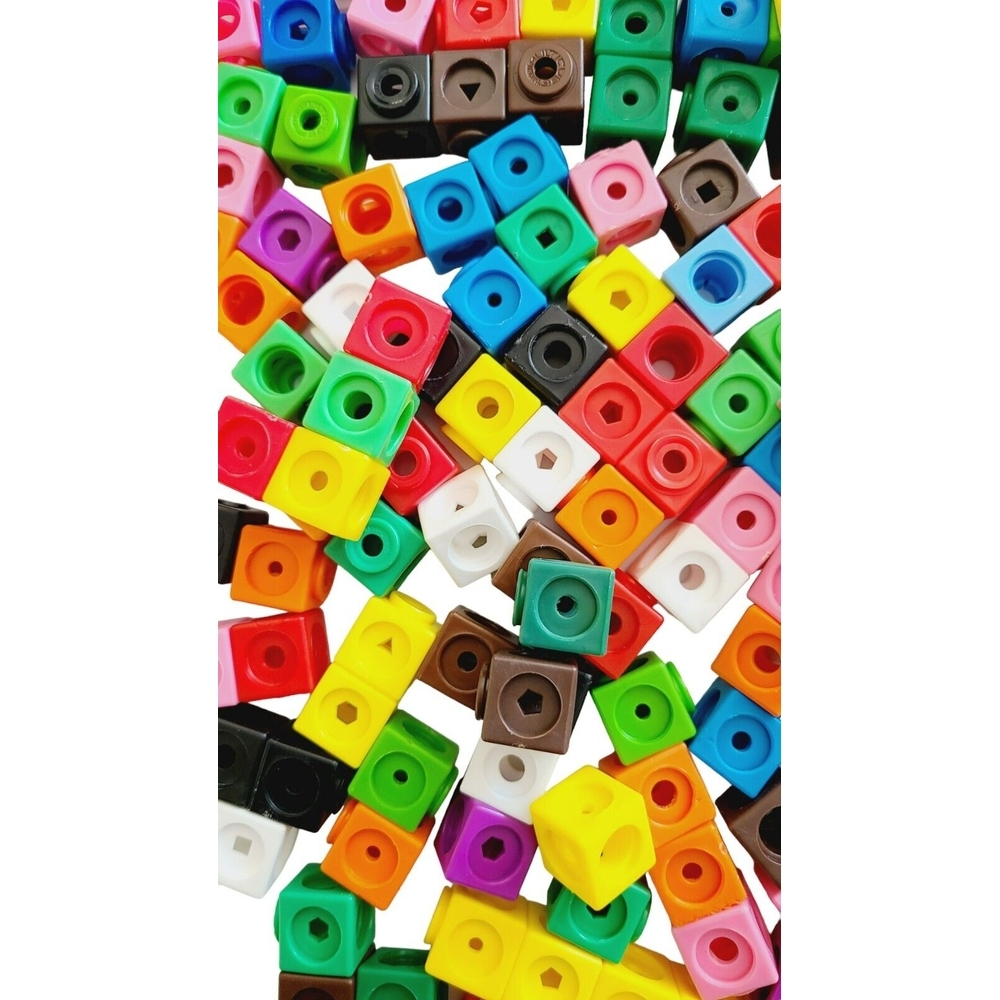 Multilink Math Cubes Interlocking Building Blocks Bulk Set Multicolor STEM Toy - Picture 2 of 3